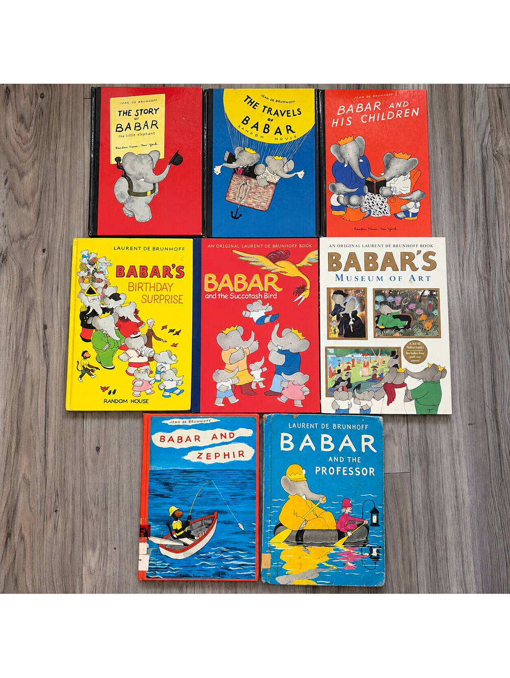 Vintage Babar Hardcover Books Lot of 8 Jean Laurent De Brunhoff Random House